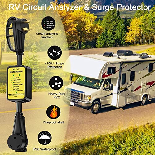 rv Surge Protector 30 amp, WENYIN rv Circuit Analyzer with LED Indicator Light，Surge Protection(4100 Joules), Designed with Easy to Use Handles | The Storepaperoomates Retail Market - Fast Affordable Shopping