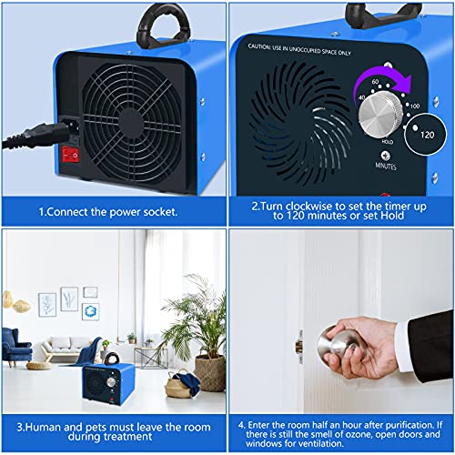 Ozone Generator, 15,000 mg/h Home Air Purifier Ozone Machine Ionizer Odor Remover Deodorizer Ozonator for Rooms, Offices, Smoke, Pets and Cars | The Storepaperoomates Retail Market - Fast Affordable Shopping