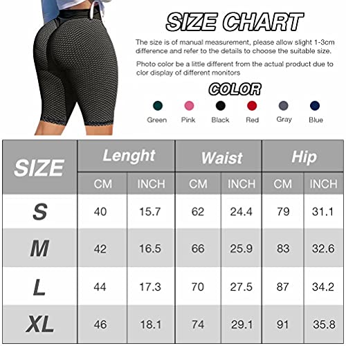 Women Ruched Yoga Shorts Butt Lifting High Waist Tummy Control Workout Shorts Leggings Textured Scrunch Booty Hot Pants (#1 Black, XX-Large) | The Storepaperoomates Retail Market - Fast Affordable Shopping