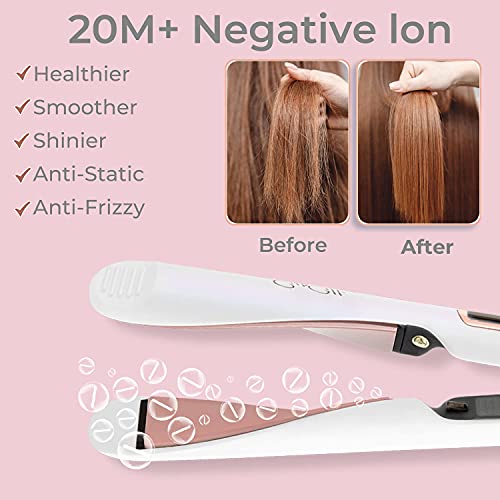SupSilk 2-in-1 Hair Straightener and Hair Curler, Twist Curl Iron, Flat Iron Curling Iron in One for All Hair Types, Ceramic Tourmaline Negative Ionic Adjust Temperature 250-450°F Iridescent White | The Storepaperoomates Retail Market - Fast Affordable Shopping