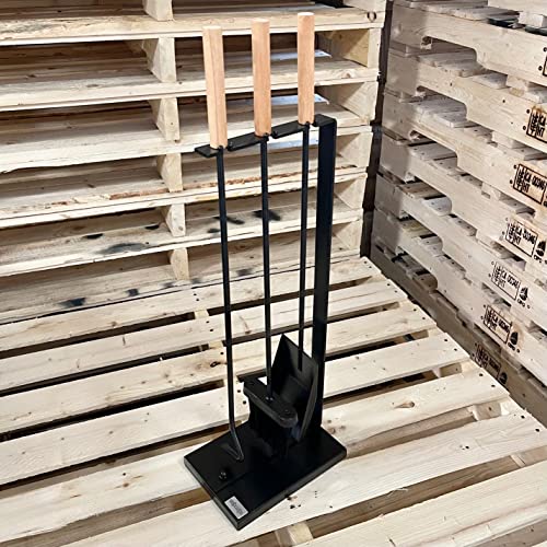 TheRackCo. – Fireplace Tools Set with Metal Base and Wood Handle, Broom, Shovel and Poker | The Storepaperoomates Retail Market - Fast Affordable Shopping