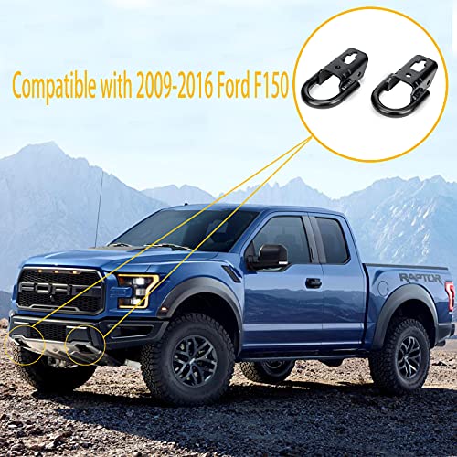WEILEITE Front Bumper Tow Hook Shackles Compatible with Ford F150 2009-2016 Replace FL3Z-17N808-A(2Pcs,Black) | The Storepaperoomates Retail Market - Fast Affordable Shopping