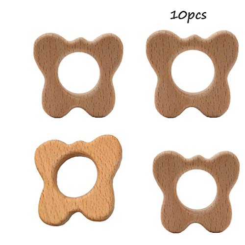 Arakierst 10pcs Lovely Cartoon Wood Butterfly Teether Pure Natural Animal Shape Beech Wooden Handmade Pattern DIY Jewelry Making Necklace Pendant | The Storepaperoomates Retail Market - Fast Affordable Shopping