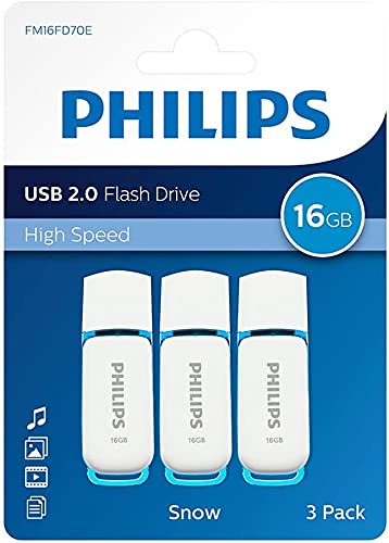 Philips High Speed USB 2.0 16GB Flash Drive, 3-Pack, Snow Edition, White/Gray | The Storepaperoomates Retail Market - Fast Affordable Shopping
