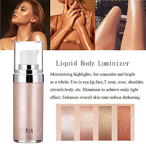 Yeweian Face Body Luminizer, Liquid Highlighter Makeup, Face Body Shimmer Glow Illuminator, Bronzer Smooth Shine Shimmer Liquid Foundation, Waterproof Moisturizing Body Highlighter (01#Pearl White) | The Storepaperoomates Retail Market - Fast Affordable Shopping