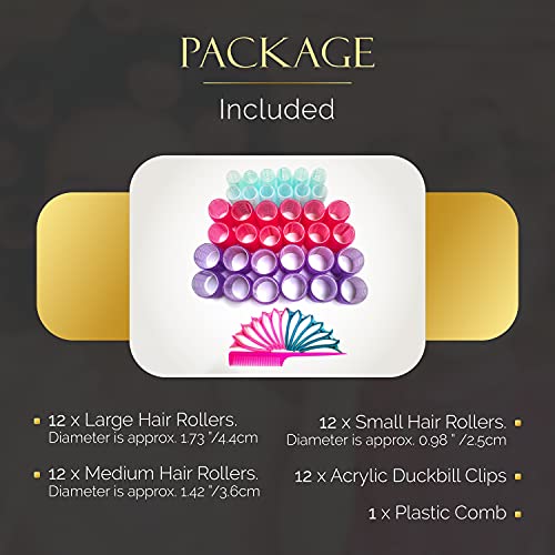 Large Hair Rollers for Long Hair [ 50 Pack ] – Easy to Use – 36 Rollers, 12 Clips, 1 Comb, 1 Reusable Bag – Jumbo Hair Rollers for Long Hair – Big Hair Rollers for Long Hair – Roller Set Hair Rollers with Clips – Jumbo Self Grip Hair Rollers – Big Velcro | The Storepaperoomates Retail Market - Fast Affordable Shopping