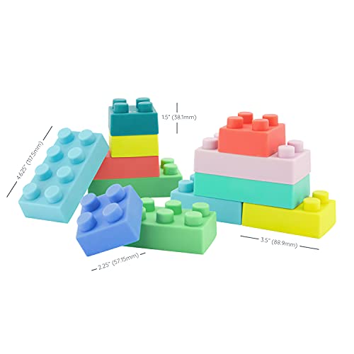 Infantino Super Soft Building Blocks, Easy-to-Hold for Babies & Toddlers, BPA-Free, Multi-Colored, 12-Piece Set | The Storepaperoomates Retail Market - Fast Affordable Shopping