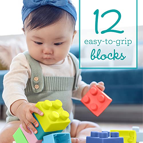 Infantino Super Soft Building Blocks, Easy-to-Hold for Babies & Toddlers, BPA-Free, Multi-Colored, 12-Piece Set | The Storepaperoomates Retail Market - Fast Affordable Shopping
