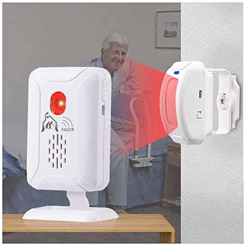 Upgraded Version Bed Sensor Alarm and Fall Prevention for Elderly/Dementia and More,Caregiver Pager Motion Sensor Alarm with 5 Volume Level (1 Caregiver Pager)