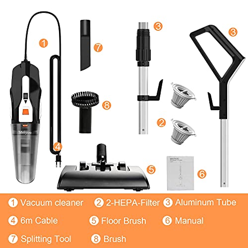 Meiyou Stick Vacuums-Handheld Corded-Lightweight-Powerful Suction – 4 in 118kpaWashable HEPA Filter for HomeCarPet HairCarpetHard Floor (Renewed), Black, 20FT | The Storepaperoomates Retail Market - Fast Affordable Shopping