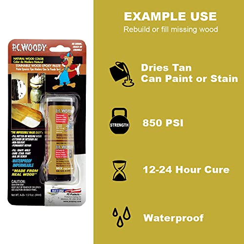 PC Products PC-Woody Wood Repair Epoxy Paste, Two-Part 24 oz in Two Cans, Tan 44330 | The Storepaperoomates Retail Market - Fast Affordable Shopping