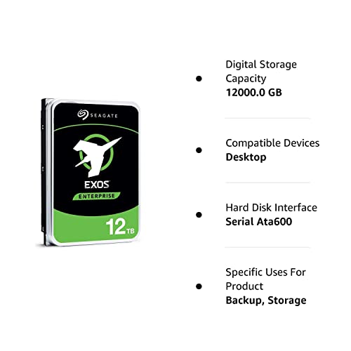 Seagate Exos X16 12TB 7200 RPM 512e/4Kn SATA 6Gb/s 256MB Cache 3.5-Inch Enterprise HDD (ST12000NM001G) (Renewed) | The Storepaperoomates Retail Market - Fast Affordable Shopping
