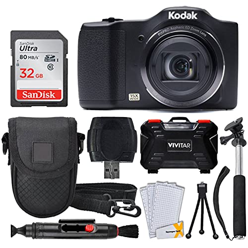 Kodak PIXPRO FZ152 Digital Camera + 32GB Memory Card + Point and Shoot Camera Case + Extendable Monopod + Lens Cleaning Pen + LCD Screen Protectors + Table Top Tripod – Ultimate Bundle | The Storepaperoomates Retail Market - Fast Affordable Shopping