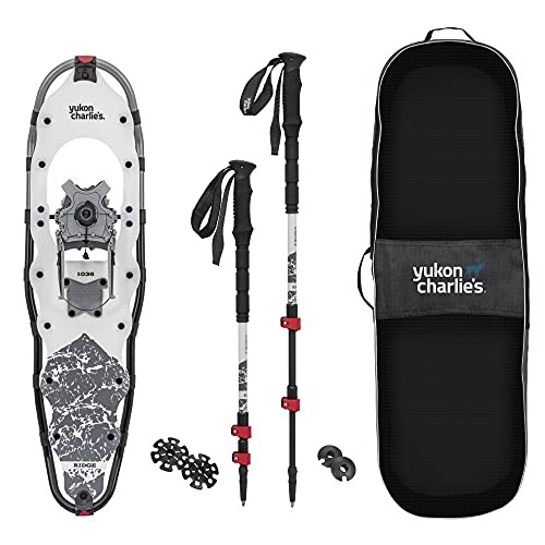 Yukon Charlie’s Ridge Snowshoe Kit, 10-inch x 36-inch, Includes Snowshoes, Trekking Poles and Storage Bag