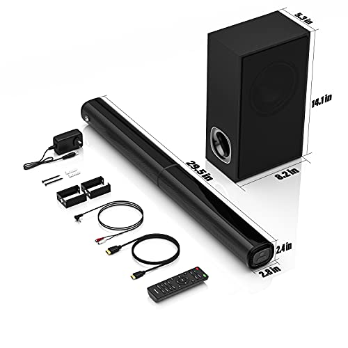 Sound Bar for TV, PHEANOO 2.1 CH Soundbar with Subwoofer, HDMI(ARC)/Bluetooth 5.0/Optical/AUX Connectivity – D5 | The Storepaperoomates Retail Market - Fast Affordable Shopping