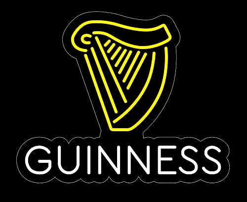 Twinkle Shipping from US, 20×16 Guinness Neon Signs with Real Neon Glass, Vintage Bar Decor Wall Pub Neon Sign Decor (Guinness, 2050cm Frame Widest Point) (RT026)