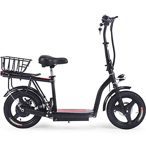 350w Electric Scooter with Seat, Commuting Electric Scooter for Adults, Speedometer, Front & Rear Disk Brakes and Suspension,14 inch Pneumatic Tires | The Storepaperoomates Retail Market - Fast Affordable Shopping