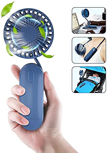 LuoAi Portable Mini Fan, 3-Speed Rechargeable Hands-Free Collarless Fan, Personal Lazy with Battery Powered Fan, Wearable Mini Neck Handheld Fan, Suitable for Sports, Travel, outdoor (Blue) | The Storepaperoomates Retail Market - Fast Affordable Shopping