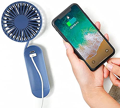 LuoAi Portable Mini Fan, 3-Speed Rechargeable Hands-Free Collarless Fan, Personal Lazy with Battery Powered Fan, Wearable Mini Neck Handheld Fan, Suitable for Sports, Travel, outdoor (Blue) | The Storepaperoomates Retail Market - Fast Affordable Shopping