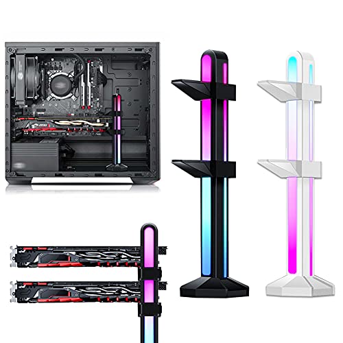 GPU Support Bracket RGB Dazzle Graphics Card Sag Brace Support 5V 3-Pin Video Card GPU Stand Holder Holster (White) | The Storepaperoomates Retail Market - Fast Affordable Shopping
