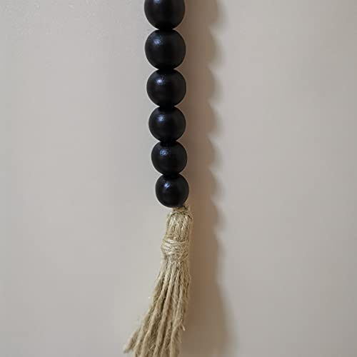 Wood Beads Garland with Tassels Farmhouse Rustic Wooden Prayer Boho Style Bead String Wall Hanging Decor. Black | The Storepaperoomates Retail Market - Fast Affordable Shopping