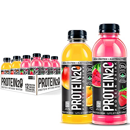 Protein2o 20g Whey Protein Isolate Infused Water Plus Electrolytes, Sugar Free Sports Drink, Ready To Drink, Gluten Free, Lactose Free, 20g Variety Pack, 16.9 oz Bottle (12 Count)