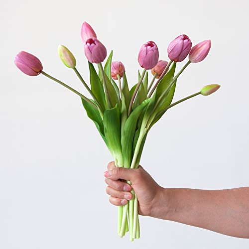 Aoivrb 5 PCS Fake Tulips Flowers PVC Real Touch Tulips Artificial Plastic Flower Fake Bouquet Table Arrangements Gift for Home Office Party Wedding Birthday Garden Store Decoration (Light PRURPLE) | The Storepaperoomates Retail Market - Fast Affordable Shopping