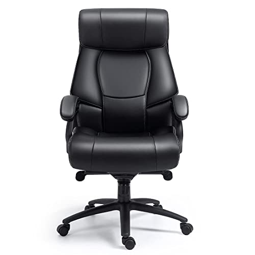 Newnno Office Chair Desk Chair Executive Office Chair Big and Tall High Back Adjustable Computer Chair Pu Leather Swivel Task Chair with Thick Cushion Padded Arms Lumbar Support Wheels | The Storepaperoomates Retail Market - Fast Affordable Shopping