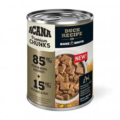 ACANA Grain-Free Premium Chunks Duck Recipe in Bone Broth Wet Dog Food, 12.8 oz., Case of 12, 12 X 12.8 OZ | The Storepaperoomates Retail Market - Fast Affordable Shopping