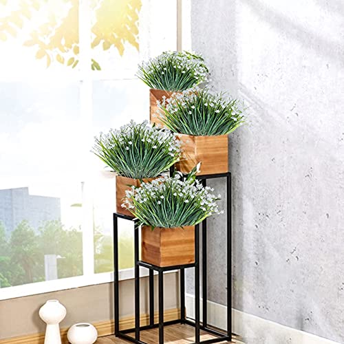 LXAFGP 8 Bundles Artificial Flowers Fake Greenery Outdoor UV Resistant Plants Faux Plastic Plants for Outdoor Shrubs Indoor Home Window Garden Wedding Porch Box Hanging Plants Decor (White) | The Storepaperoomates Retail Market - Fast Affordable Shopping
