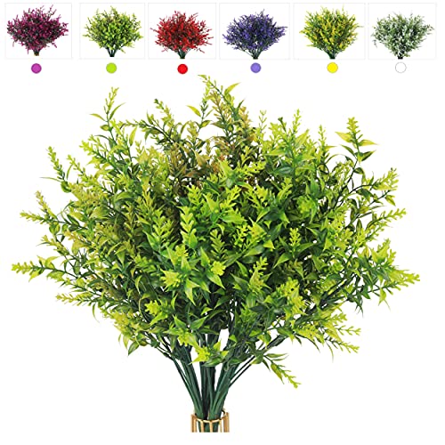 LXAFGP 8 Bundles Artificial Lavender Flowers Outdoor Fake Plants UV Resistant Plants Faux Plastic Plants for Outdoor Indoor Home Window Garden Wedding Porch Box Hanging Plants Decor (Green) | The Storepaperoomates Retail Market - Fast Affordable Shopping