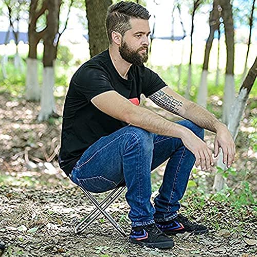 Mini Camp Stool, Lightweight Camping Stool, Portable Folding Camp Chair, Foldable Outdoor Chairs for Hiking Garden and Beach, Oxford Cloth with Carry Bag (Silvery-Black) | The Storepaperoomates Retail Market - Fast Affordable Shopping