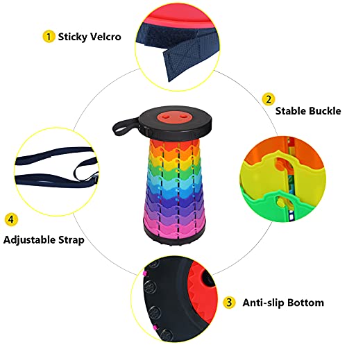 Wsunseaup Collapsible Stool High Strength Foldable Stool Retractable Stool with Adjustable Shoulder Strap Lightweight Portable Seat for Camping,Hiking,BBQ,Picnic (Black) | The Storepaperoomates Retail Market - Fast Affordable Shopping