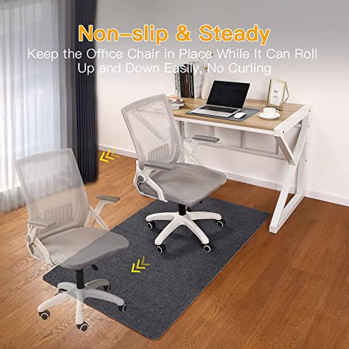 Office Chair Mat for Hardwood & Tile Floor, 55″x35″ Computer Gaming Rolling Chair Mat, Under Desk Low-Pile Rug, Large Anti-Slip Floor Protector for Home Ofiice(Dark Gray) | The Storepaperoomates Retail Market - Fast Affordable Shopping