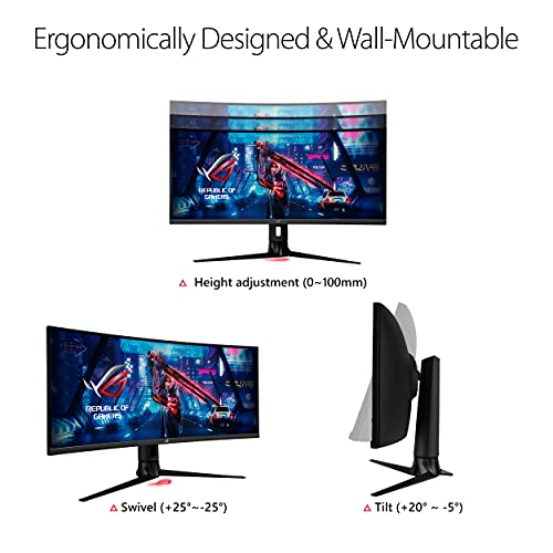 ASUS ROG Strix 34” Ultra-wide Gaming Monitor (XG349C) – UWQHD (3440 x 1440), 180Hz, 1ms, Extreme Low Motion Blur Sync, 135% sRGB, G-Sync Compatible, DisplayHDR 400, Eye Care, USB-C, DisplayPort, HDMI | The Storepaperoomates Retail Market - Fast Affordable Shopping