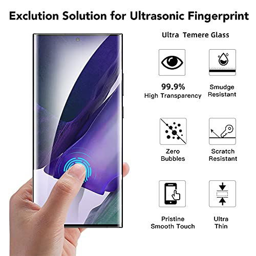 Ni-SHEN 3 Pack Ultra Glass Screen Protector for Galaxy Note 20 Ultra Tempered Glass Shield Full 3D Curved Edge 100% Ultrasonic Fingerprint Unlocking Easy Install Kit for Samsung Note 20 Ultra | The Storepaperoomates Retail Market - Fast Affordable Shopping