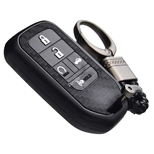 Zorratin Carbon Silicone Key Fob Cover with Keychain for Honda Accord Civic CR-V HR V Ridgeline Passport | The Storepaperoomates Retail Market - Fast Affordable Shopping