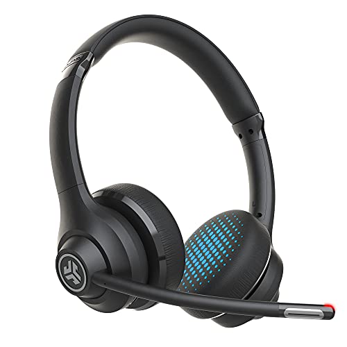 JLab Go Work Wireless Headsets with Microphone – 45+ Playtime PC Bluetooth Headset and Multipoint Connect to Laptop Computer and Mobile – Wired or Wireless Headphones with Microphone