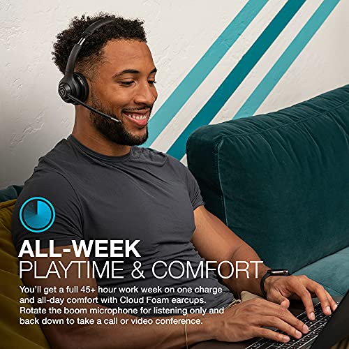 JLab Go Work Wireless Headsets with Microphone – 45+ Playtime PC Bluetooth Headset and Multipoint Connect to Laptop Computer and Mobile – Wired or Wireless Headphones with Microphone | The Storepaperoomates Retail Market - Fast Affordable Shopping