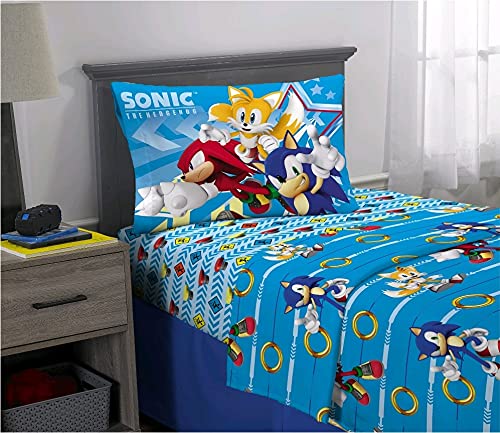 Sonic The Hedgehog 4 Piece Full Size Microfiber Sheet Set