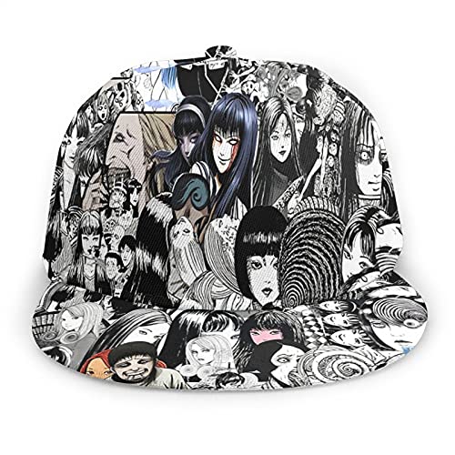 Junji Anime Ito Hat Flat Brim Bill Baseball Cap Adjustable Snapback Hat Hip Hop Cap Dad Hat Trucker Hat for Men Women Black | The Storepaperoomates Retail Market - Fast Affordable Shopping