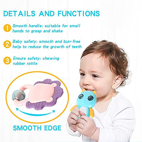Onlyeah Rattle Toy for Babies 0-6 Months – 6 Pcs Baby Early Educational Teething Toys with Storage Box ,Shaking Bell Infant Grasping Grab Montessori Toys Gifts for 3,6,9,12 Months | The Storepaperoomates Retail Market - Fast Affordable Shopping