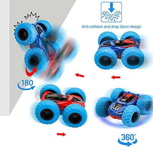 PlyEeight 2Pcs Cars Toys for 3 Year Old Boys, Friction Cars 180° Rotation Stunt Monster Toys Trucks for 3 4 5 6 Year Old Boys Girls | The Storepaperoomates Retail Market - Fast Affordable Shopping