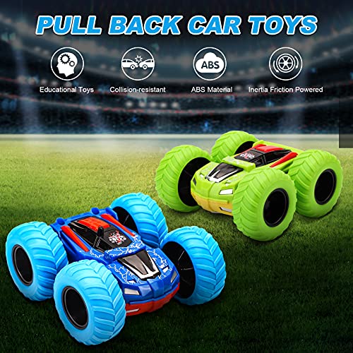 PlyEeight 2Pcs Cars Toys for 3 Year Old Boys, Friction Cars 180° Rotation Stunt Monster Toys Trucks for 3 4 5 6 Year Old Boys Girls | The Storepaperoomates Retail Market - Fast Affordable Shopping