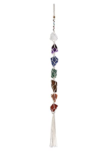 GEHECRST Natural Irregular Raw 7 Chakra Stones Hanging Ornament Reiki Healing Crystal Gemstone Decor Wall, Window, Door Decor for Protection, Meditation | The Storepaperoomates Retail Market - Fast Affordable Shopping