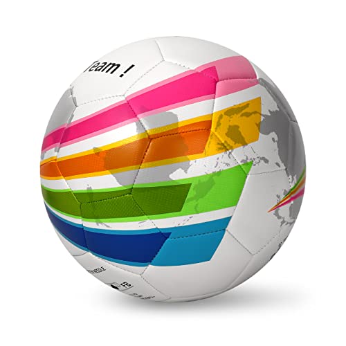 Rawxy Soccer Ball Size 4 for Junior Youth Boy Girl, Backyard Training Indoor Outdoor Soccer Ball Sports with Ball Pump
