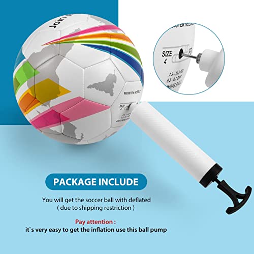 Rawxy Soccer Ball Size 4 for Junior Youth Boy Girl, Backyard Training Indoor Outdoor Soccer Ball Sports with Ball Pump | The Storepaperoomates Retail Market - Fast Affordable Shopping