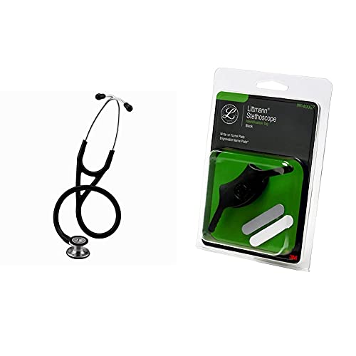 3M Littmann Stethoscope, Cardiology IV, Black Tube, Stainless Steel Chestpiece, 27 Inch, 6152 & 40007 Stethoscope Identification Tag, Black