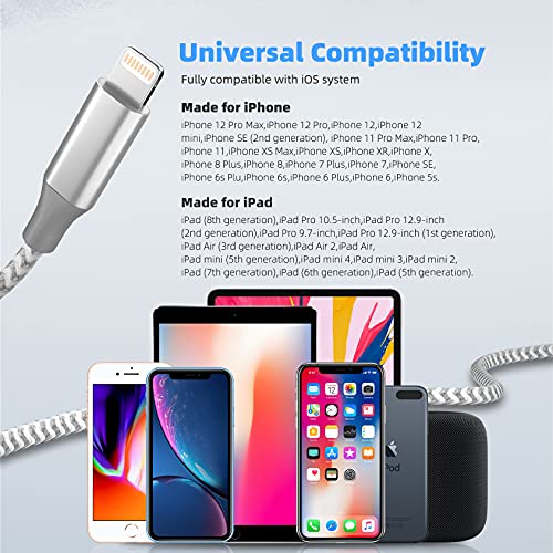 Bkayp iPhone Charger,3Pack 10FT [MFi Certified] Lightning Cable Lightning to USB Compatible iPhone 12/11 Pro/11/XS MAX/XR/8/7/6s/6/plus,iPad Pro/Air/Mini – GreyWhite | The Storepaperoomates Retail Market - Fast Affordable Shopping