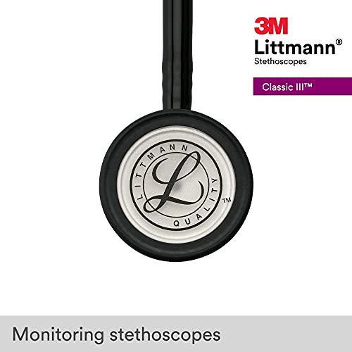 3M Littmann Classic III Monitoring Stethoscope, Black Tube, 27 inch, 5620 & 40007 Stethoscope Identification Tag, Black | The Storepaperoomates Retail Market - Fast Affordable Shopping